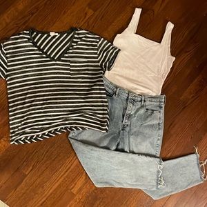 Old Navy Outfit Bundle: Bodysuit, Jeans, and top